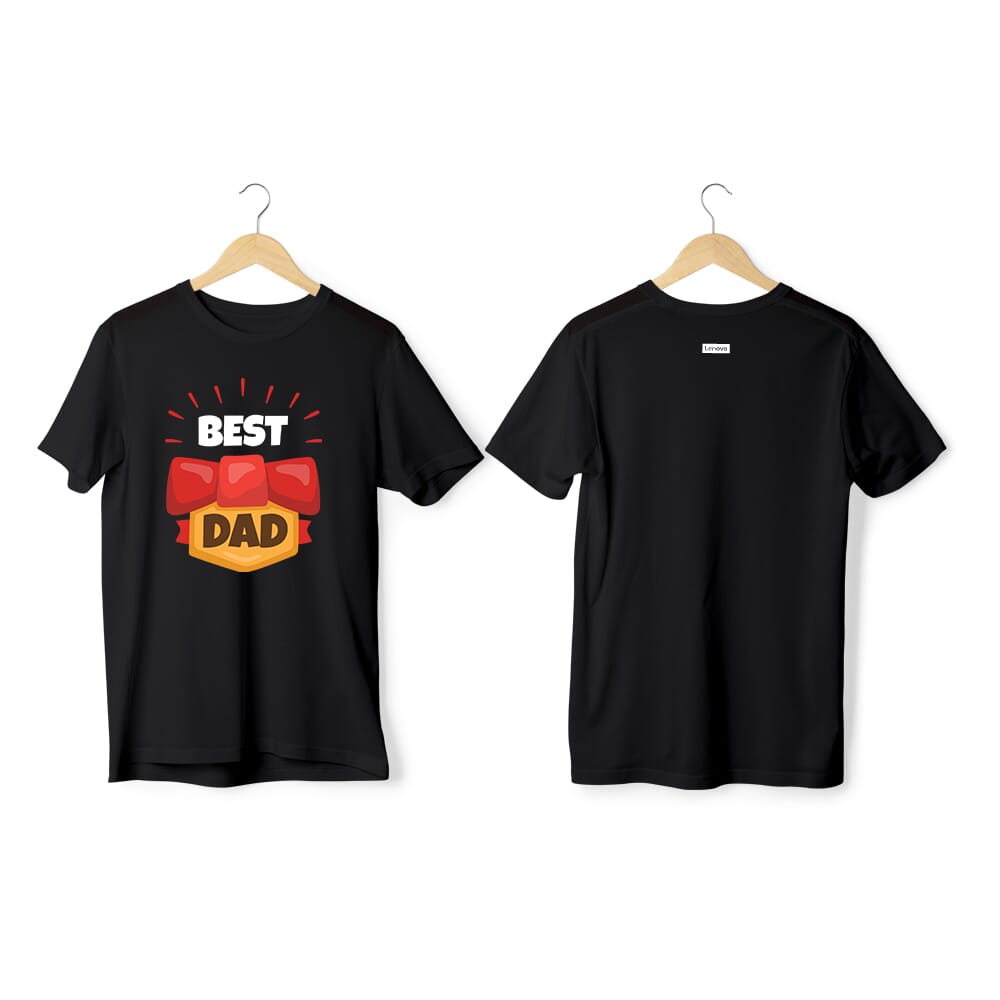 Super Cool Day Greys & Blues Pima Round Neck T-shirt - Black